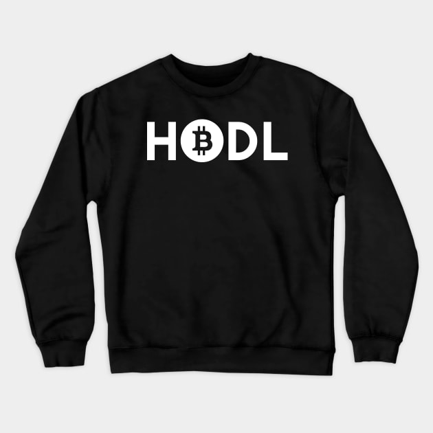 HODL BTC Bitcoin WHITE Crewneck Sweatshirt by GraficBakeHouse